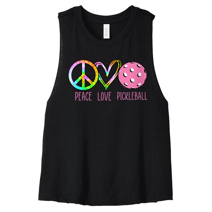 WoM.e.ns Girls Pickleball Shirts Retired Ladies Peace Love Pickleball V-Neck Women's Racerback Cropped Tank