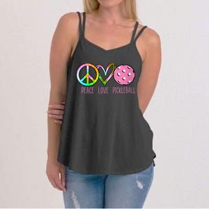 WoM.e.ns Girls Pickleball Shirts Retired Ladies Peace Love Pickleball V-Neck Women's Strappy Tank