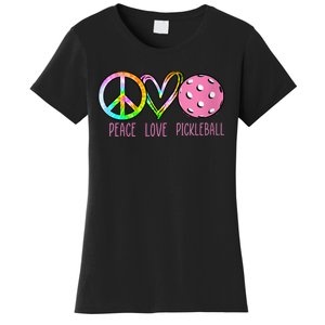 WoM.e.ns Girls Pickleball Shirts Retired Ladies Peace Love Pickleball V-Neck Women's T-Shirt