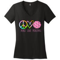 WoM.e.ns Girls Pickleball Shirts Retired Ladies Peace Love Pickleball V-Neck Women's V-Neck T-Shirt