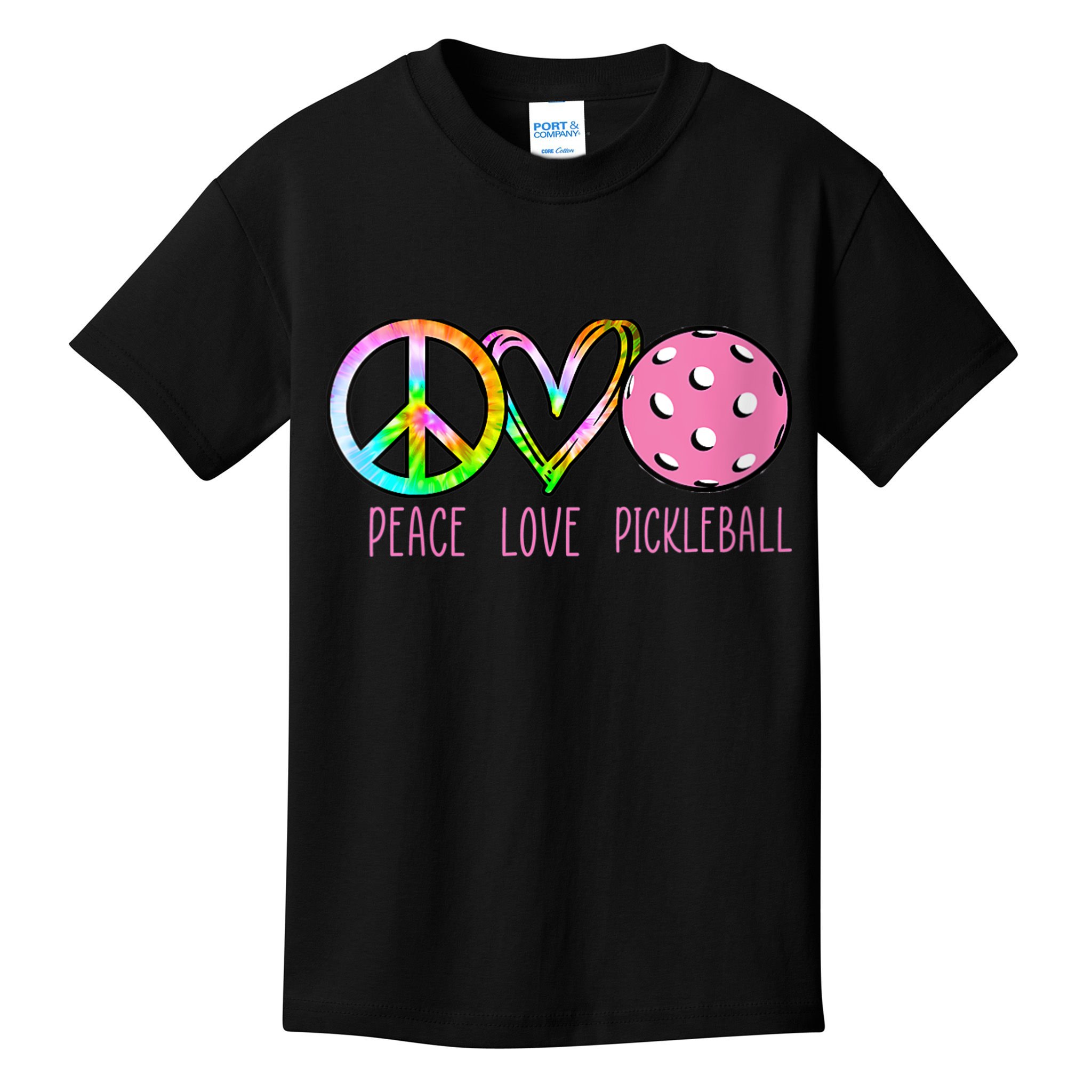 WoM.e.ns Girls Pickleball Shirts Retired Ladies Peace Love Pickleball V-Neck Kids T-Shirt