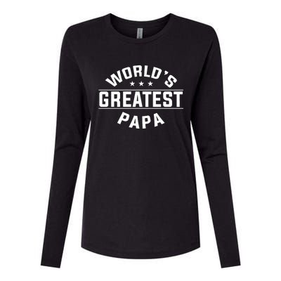 WorldS Greatest Papa FatherS Day Womens Cotton Relaxed Long Sleeve T-Shirt