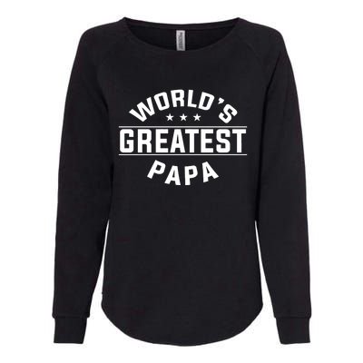 WorldS Greatest Papa FatherS Day Womens California Wash Sweatshirt