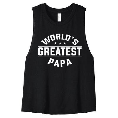 WorldS Greatest Papa FatherS Day Women's Racerback Cropped Tank