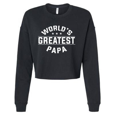 WorldS Greatest Papa FatherS Day Cropped Pullover Crew