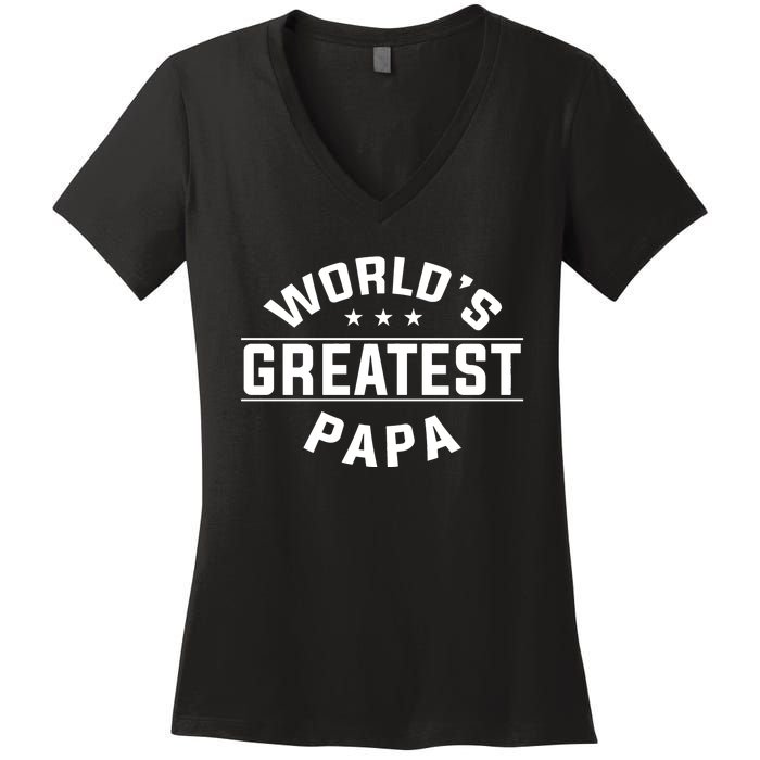 WorldS Greatest Papa FatherS Day Women's V-Neck T-Shirt