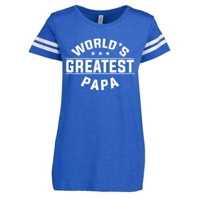 WorldS Greatest Papa FatherS Day Enza Ladies Jersey Football T-Shirt