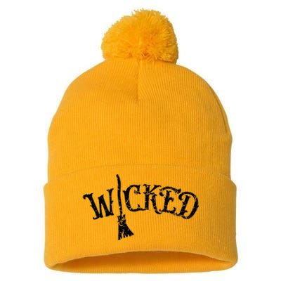 Wicked Graphic Quote Halloween Witchcraft Wiccan Pom Pom 12in Knit Beanie