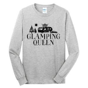 Wo Glamping Queen 5th Wheel Camper RV Camping Vacation Gift V-Neck Tall Long Sleeve T-Shirt