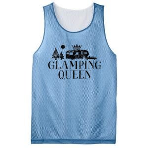 Wo Glamping Queen 5th Wheel Camper RV Camping Vacation Gift V-Neck Mesh Reversible Basketball Jersey Tank