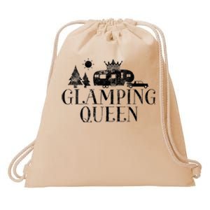 Wo Glamping Queen 5th Wheel Camper RV Camping Vacation Gift V-Neck Drawstring Bag