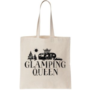 Wo Glamping Queen 5th Wheel Camper RV Camping Vacation Gift V-Neck Tote Bag