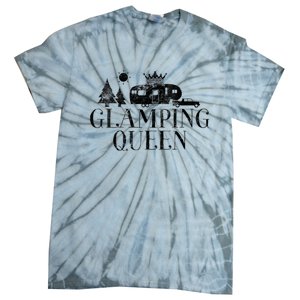 Wo Glamping Queen 5th Wheel Camper RV Camping Vacation Gift V-Neck Tie-Dye T-Shirt