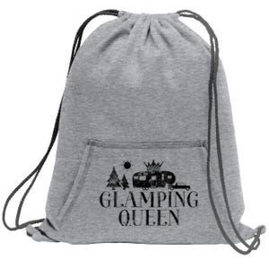 Wo Glamping Queen 5th Wheel Camper RV Camping Vacation Gift V-Neck Sweatshirt Cinch Pack Bag