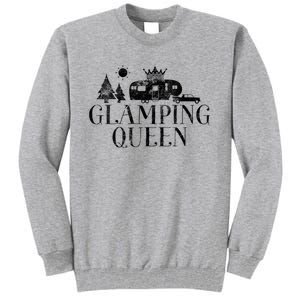 Wo Glamping Queen 5th Wheel Camper RV Camping Vacation Gift V-Neck Tall Sweatshirt