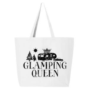 Wo Glamping Queen 5th Wheel Camper RV Camping Vacation Gift V-Neck 25L Jumbo Tote