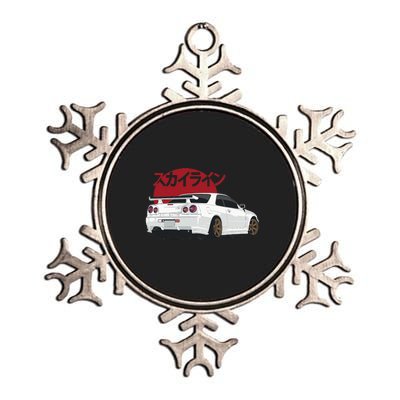 White Gt R 34 JDM Skyline Metallic Star Ornament