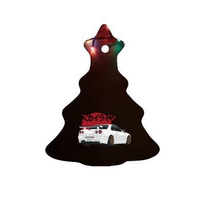 White Gt R 34 JDM Skyline Ceramic Tree Ornament