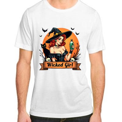 Wicked Girl Retro Pin Up Witch Halloween Adult ChromaSoft Performance T-Shirt