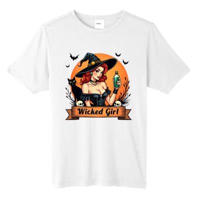 Wicked Girl Retro Pin Up Witch Halloween Tall Fusion ChromaSoft Performance T-Shirt