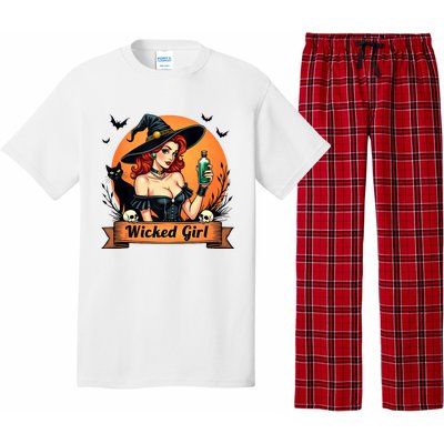 Wicked Girl Retro Pin Up Witch Halloween Pajama Set