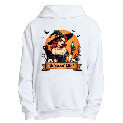 Wicked Girl Retro Pin Up Witch Halloween Urban Pullover Hoodie