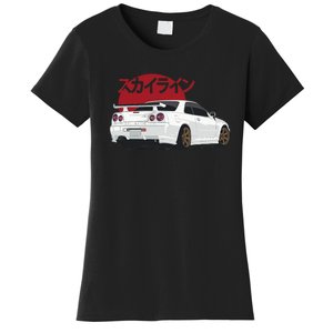 White Gt R 34 JDM Skyline Women's T-Shirt