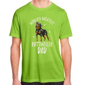 Worlds Greatest Rottweiler Dad Funny Rottie Papa Dog Lover Cute Gift Adult ChromaSoft Performance T-Shirt