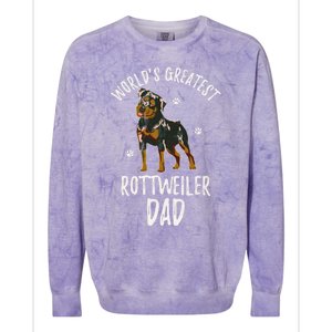 Worlds Greatest Rottweiler Dad Funny Rottie Papa Dog Lover Cute Gift Colorblast Crewneck Sweatshirt