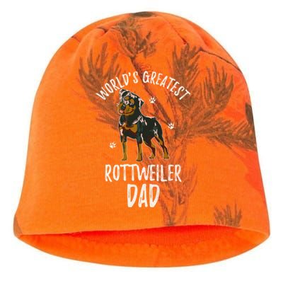 Worlds Greatest Rottweiler Dad Funny Rottie Papa Dog Lover Cute Gift Kati - Camo Knit Beanie