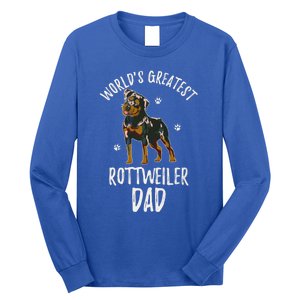 Worlds Greatest Rottweiler Dad Funny Rottie Papa Dog Lover Cute Gift Long Sleeve Shirt