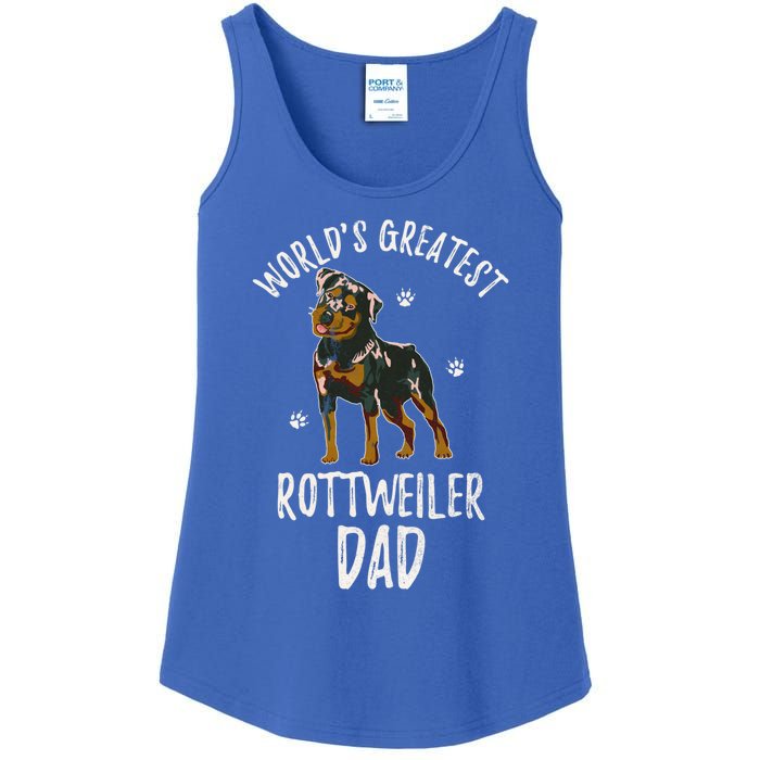 Worlds Greatest Rottweiler Dad Funny Rottie Papa Dog Lover Cute Gift Ladies Essential Tank