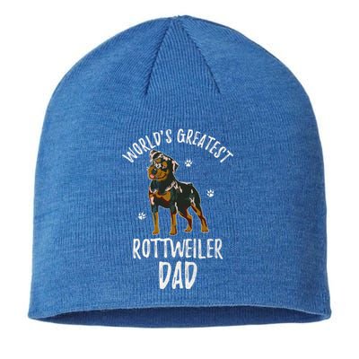 Worlds Greatest Rottweiler Dad Funny Rottie Papa Dog Lover Cute Gift Sustainable Beanie