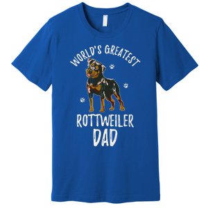 Worlds Greatest Rottweiler Dad Funny Rottie Papa Dog Lover Cute Gift Premium T-Shirt