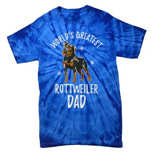 Worlds Greatest Rottweiler Dad Funny Rottie Papa Dog Lover Cute Gift Tie-Dye T-Shirt