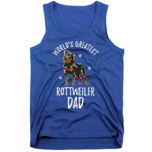 Worlds Greatest Rottweiler Dad Funny Rottie Papa Dog Lover Cute Gift Tank Top