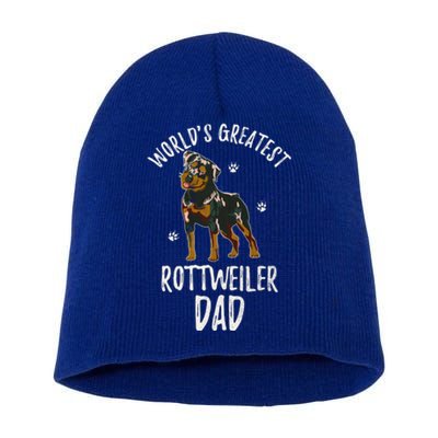 Worlds Greatest Rottweiler Dad Funny Rottie Papa Dog Lover Cute Gift Short Acrylic Beanie