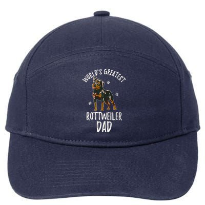 Worlds Greatest Rottweiler Dad Funny Rottie Papa Dog Lover Cute Gift 7-Panel Snapback Hat