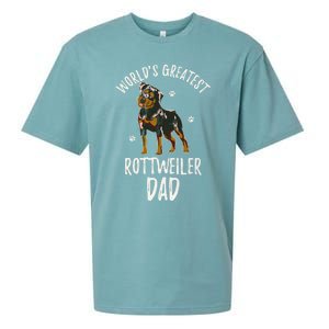 Worlds Greatest Rottweiler Dad Funny Rottie Papa Dog Lover Cute Gift Sueded Cloud Jersey T-Shirt