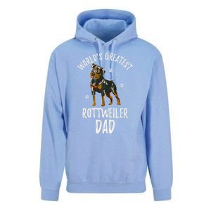 Worlds Greatest Rottweiler Dad Funny Rottie Papa Dog Lover Cute Gift Unisex Surf Hoodie