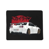 White Gt R 34 Jdm Skyline Mousepad