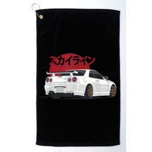 White Gt R 34 Jdm Skyline Platinum Collection Golf Towel