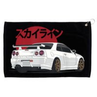 White Gt R 34 Jdm Skyline Grommeted Golf Towel