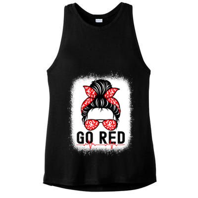 Womens Go Red American Heart Health Month Awareness In February Ladies PosiCharge Tri-Blend Wicking Tank