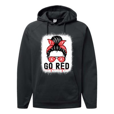 Womens Go Red American Heart Health Month Awareness In February Performance Fleece Hoodie