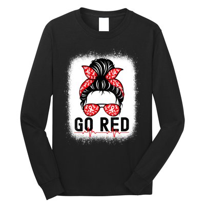 Womens Go Red American Heart Health Month Awareness In February Long Sleeve Shirt