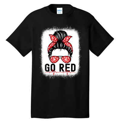 Womens Go Red American Heart Health Month Awareness In February Tall T-Shirt