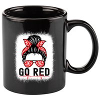 Womens Go Red American Heart Health Month Awareness In February 11oz C Handle Ceramic Mug