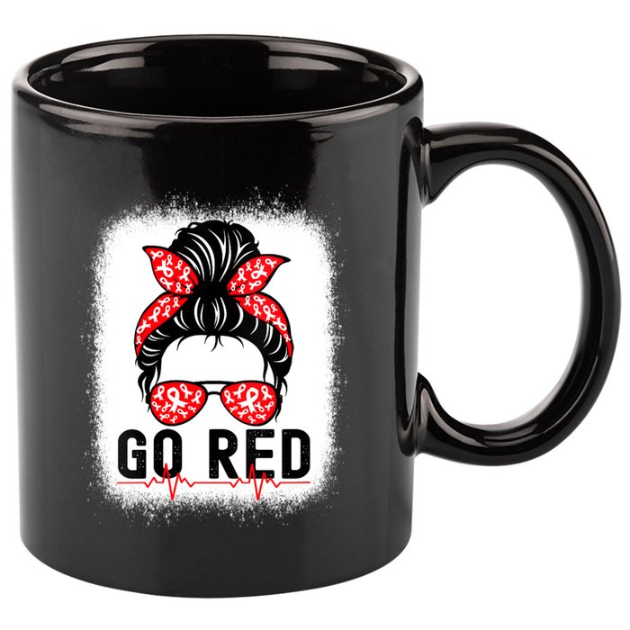 Womens Go Red American Heart Health Month Awareness In February 11oz C Handle Ceramic Mug