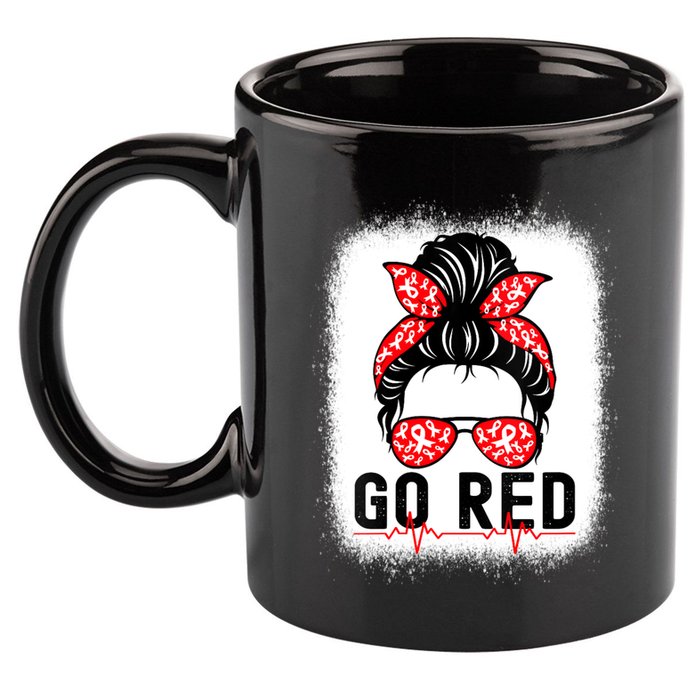 Womens Go Red American Heart Health Month Awareness In February 11oz C Handle Ceramic Mug